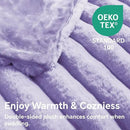 BEDELITE Faux Fur Throw Blanket for Couch, Soft and Cozy Luxurious 3D Striped Fluffy Blanket, 770GSM Thick Warm Plush Fuzzy Faux Rabbit Fur Blanket for Women Gift (Lavender, 60"x 80") by CozyNest Decor