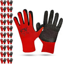 10 OR 20 Pairs Work Gloves–Heavy Duty Rubber Coated Safety Work Gloves–Multipurpose Gloves by GreenHaven Gardens