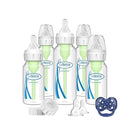 Dr. Brown's Natural Flow Anti-Colic Options+ Narrow Baby Bottle Gift Set with Advantage Pacifier, and Bottle Travel Caps by TinyTreasures Baby Boutique