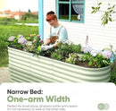KING BIRD Raised Garden Bed 2.85 ft Tall 9 in 1 Galvanized Planter Garden Box Outdoor for Gardening, Deep Root Vegetables, Flowers 94.5X23.6X34.2 in, Light Green by GreenHaven Gardens