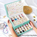 Earrings Jewelry Box for Girls, 5 Layers Jewelry Organizer with Earring Holder Organizer for Girls Earring Organizer Jewelry Boxes for Women Earrings and Necklaces Jewelry Box Organizer Teal by TinyTreasures Baby Boutique