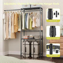 Over Washer and Dryer Shelves,3 Tier Adjustable Wire Shelving Laundry Room Storage Organization Clothes Drying Rack with Mounted on the Wall Expandable Hanger Rods&Hook,55"~74.5"Wx13.4"Dx77"H by CozyNest Decor