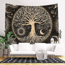 FORATER Tree of Life Tapestry Wall Hanging Sun Moon Stars Tapestries Aesthetic Galaxy Wall Tapestry Nature Home Decoration for Living Room Bedroom(53 x 61 Inch, Black and Gold) by CozyNest Decor