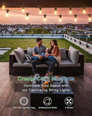 Solar String Lights Outdoor Waterproof 50FT with USB Port and 27 Shatterproof ST38 Bulbs(2 Spare), LED Solar Powered Patio Lights for Outside, Porch, Backyard, Bistro, Garden, Market - 2200K by CozyNest Decor