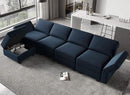 Belffin Modular Sectional Sofa Couch with Reversible Chaise Velvet L Shaped Storage 4-seat Convertible Blue… by CozyNest Decor