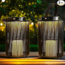 2 Pack Solar Lanterns for Outdoor Waterproof, ZBLUXBZ Outdoor Table Lamp for Outside Hanging Solar Lights, LED Garden Cordless Lights Perfect for Patio and Pathway Lighting (11-inch Height，Black) by GreenHaven Gardens