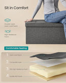 SONGMICS MAZIE Collection - 30 Inches Folding Storage Ottoman Bench, Ottoman Foot Rest, End of Bed Bench, Storage Chest, Load 660 lb, for Living Room, Bedroom, Entryway, Dark Gray ULSF47K by CozyNest Decor