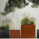 Galvanized Steel Metallic Heavy Planter for Outdoor Plants Metal Outdoor Planter Spliced Flower Box with Partitions for Outside,Indoor,Garden (Corten, 24 * 10 * 24) by CozyNest Decor