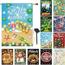 12 Pcs Solar Seasonal LED Garden Flags 28 x 40 Inch Double Sided Yard Flags Spring Easter Halloween Fall Thanksgiving Day Decorations Welcome Garden Flag Lawn Yard Outdoor Holiday Decoration by GreenHaven Gardens