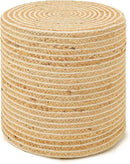 REDEARTH · Cylindrical Pouf Foot Stool Ottoman - Jute Braided Pouffe Poof Sitting Footrest for The Living Room, Bedroom, Nursery, Patio, Lounge & Other Rooms in Home (14.5”x14.5”x16”; Natural Ivory) by CozyNest Decor