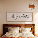 LuZhiQiang Stay Awhile Home Sign Wall Decor 40"X15" Large Solid Wood Frame For Hallway Living Room Entryway Wall Art Hanging (Wood) by CozyNest Decor