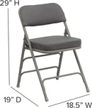 Flash Furniture Hercules Series Metal Folding Chairs with Cushioned Seat, Fabric Upholstered Event Chairs with 300-lb. Static Weight Capacity, Set of 4, Gray by GreenHaven Gardens