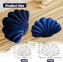 Navy Blue Seashell Throw Pillows, Shell Shaped Throw Pillows, 13 Inch Soft Velvet Home Decorative Pillow Plush Cushion for Bed Couch Living Sofa Room Decor Accent Throw Pillow by CozyNest Decor