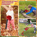3 Pcs Toy Gardening Tool Set for Kids Toy Leaf Blower Weed Trimmer Chainsaw Pretend Play Set with Lights and Sounds Birthday for Boys Girls by TinyTreasures Baby Boutique