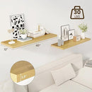 40" Floating Shelves for Wall, 12" Deep Slim Oak Floating Shelves, Wall-Mounted Shelves for Bedroom, Living Room, Kitchen, Bathroom - Set of 2 by CozyNest Decor