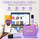 Mini Karaoke Machine Toys Gifts,Kids Portable MP3 Player with 2 Wireless Microphone and LED,Christmas Birthday Gifts for Girls Boys 3 4 5 6 7 8+ Year Old (Purple) by TinyTreasures Baby Boutique