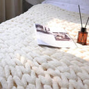 Maetoow Chenille Chunky Knit Blanket Throw （50×60 Inch）, Handmade Warm & Cozy Blanket Couch, Bed, Home Decor, Soft Breathable Fleece Banket, Christmas Thick and Giant Yarn Throws，Cream by CozyNest Decor