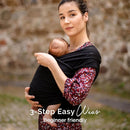 Boba Baby Wrap Carrier – Original Baby Sling Carrier for Newborns (7–35 lbs), Soft, Secure, Hands-Free & Ergonomic, Ideal for Comfortable Bonding, New Parents (Black) by TinyTreasures Baby Boutique