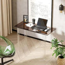Acrylic Desk, Modern Study Table for Home Office - Extended Surface Multi-Purpose Console & Entryway Table, Sturdy Lightweight Design (42.5-inch, Yellowtea) by CozyNest Decor