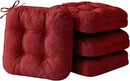 Chair Cushions for Dining Chairs, Dining Chair Cushions, Tufted Indoor Chair Pads with Ties & Non Slip Backing, Seat Cushions for Kitchen Chairs 16.5” x 16.5” x 3.5”, Set of 4, Red by CozyNest Decor