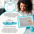 iVyne Rechargeable A4 Light Pad for Tracing & Weeding - LED Light Board for Weeding Vinyl - for Cricut Vinyl Weeding Tools - Ultra-Thin & Portable - Perfect for Artists & Crafters - Blue by TinyTreasures Baby Boutique