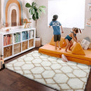 ONASAR Area Rugs for Bedroom Living Room, Washable 4x6 Fluffy White and Beige Throw Rug, Geometric Boho Shaggy Soft Plush Floor Carpet for Nursery Kids Girls Boys Teen Dorm Home Decor Aesthetic by TinyTreasures Baby Boutique