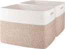 OIAHOMY Storage baskets for Shelf, Toy Storage Basket, Collapsible Storage Bins, Blanket Basket Living Room, Closet Storage for Bedroom, 16.5 x 13 x 12 Inches-Pack of 2-Brown by TinyTreasures Baby Boutique