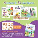 Drama Planet Air Dry Clay Kit for Kids - 18 Cans of Modeling Clay, 46-Page Guidebook with 26 Character Tutorials, Great Gift for Boys & Girls by TinyTreasures Baby Boutique