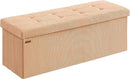SONGMICS MAZIE Collection - Storage Ottoman Bench, Foldable Foot Rest, 15 x 43 x 15 Inches, End of Bed Bench, Storage Chest, Load 660 lb, Living Room, Bedroom, Entryway, Apricot ULSF604O01 by CozyNest Decor