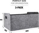 Welaxy Storage Baskets Collapsible Felt Storage bin Foldable Shelf Drawers Organizers for Kids Pet Toys magazine Books Clothes Closet Cabinet decluttering (Charcoal x 3) by TinyTreasures Baby Boutique