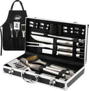 Kaluns Grilling Accessories, Birthday Gifts for Men Grilling Gifts, Heavy Duty Stainless Steel BBQ Grill Tools Set for Outdoor Grill with Aluminum Case and Apron, Husband Dad Gifts for Christmas by GreenHaven Gardens