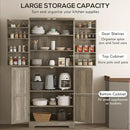HOMCOM 72" Farmhouse Kitchen Pantry Cabinet, Freestanding Tall Storage Cabinet with 4 Barn Doors, 4 Adjustable Shelves and 8 Door Shelves, Gray Wash by CozyNest Decor