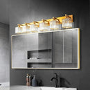 Modern 6-Light Gold Brushed Brass Finish Crystal Wall Light for Bathroom Vanity by CozyNest Decor