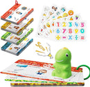 Sensory Dinosaur Pen Reading Toy Set, 73PCS Talking Flash Cards&6 Stickers, Interactive Educational Gifts for Autistic Toddlers, Montessori Language Learning, Speech Therapy Toddler Toys for Birthday by TinyTreasures Baby Boutique