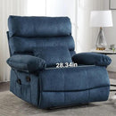 Oversized Recliner Chair Extra Wide Large Recliner for Adults 350lbs with Lumbar Support Pillow Nursery Chair Living Room (Manual, BLUE-6002) by CozyNest Decor