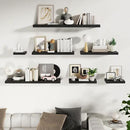 Fun Memories Floating Shelves for Wall, 32 Inch Long Floating Shelves Set of 2, 32 x 10 Wooden Shelves for Wall, Large Storage Shelves, Hanging Shelves for Bathroom Kitchen Bedroom, Black by CozyNest Decor