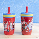 Zak Designs Spidey and His Amazing Friends Kelso Tumbler Set, Leak-Proof Screw-On Lid with Straw, Bundle for Kids Includes Plastic and Stainless Steel Cups with Bonus Sipper, 3pc Set, Non-BPA by TinyTreasures Baby Boutique