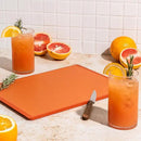 SMIRLY Cutting Boards for Kitchen, 100% BPA-Free Plastic Cutting Boards Set of 2 Small, Dishwasher Safe & Non-Slip, Kitchen Essentials, Orange by CozyNest Decor