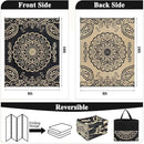 Pauwer Waterproof Outdoor Rug 8x10, Reversible Plastic Straw Patio Camping Rug, Indoor Outdoor RV Mat Carpet for Deck, Camper, Porch, Balcony, Backyard, Picnic, Boho Black Brown