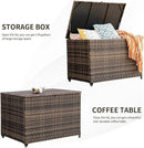 178 Gallon Outdoor Storage Box, Handle Large Portable Wicker Rattan Deck Box for Patio Furniture Cushions, Patio Deck Box with 2 WheelsThrow Pillows, Garden Tools and Pool Floats (Brown) by GreenHaven Gardens