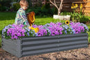Domi Galvanized Raised Garden Bed, Outdoor Planter Garden Boxes Large Metal Planter Box for Gardening Vegetables Fruits Flowers, Dark Grey(8x4x1ft) by GreenHaven Gardens