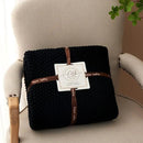 Longhui bedding Chunky Cable Knit Throw Blanket Lightweight Black 100% Organic Cotton Blanket for Sofa Couch Bed Baby Nursery, Rustic Shabby Chic Modern Farmhouse, 60” x 80” Give Laundering Bag by CozyNest Decor