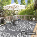 Pauwer Waterproof Outdoor Rug 9x12, Reversible Plastic Straw Patio Camping Rug, Indoor Outdoor RV Mat Carpet for Deck, Camper, Porch, Balcony, Backyard, Picnic, Boho Grey by GreenHaven Gardens