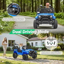 2 Seater Ride On Car Truck with Remote Control XL, Kids 24V Battery Powered Electric Vihicle w/21 in Seat, 3 Speeds, 2WD/4WD Switichable, Shock Absorbers,Bluetooth, Flower, Gift Choice by TinyTreasures Baby Boutique