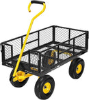 VIVOHOME Heavy Duty 880 Lbs Capacity Mesh Steel Garden Cart Folding Utility Wagon with Removable Sides and 4.10/3.50-4" Wheels 10 inch Tire (Black) by GreenHaven Gardens