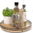 12" Lazy Susan Oak Wood Turntable Organizer for Cabinet, Farmhouse Round Wooden Lazy Susan Organization and Storage for Dining Table, Pantry, Kitchen, Bathroom, Countertop, Cupboard, Home Decor by CozyNest Decor