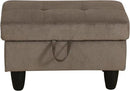 Ottoman Rectangular Storage Ottoman Bench, Flannel Footrest Stool Footstool with Lid for Living Room, Bedroom, Entryway, Brown, 28.5"x19"x17.5" by CozyNest Decor