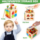 Batlofty Wooden Activity Cube, 8-in-1 Montessori Toys for 1 2 Year Old Girl Boy Toddler| Sensory Educational Learning Toys 12-18 Months | 1st Birthday Gifts, Bead Maze | Bonus Sorting & Stacking Board by TinyTreasures Baby Boutique