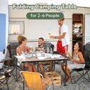 Portable Outdoor Adjustable Height Camping Table, Large for 2-6 Person, Foldable Roll-up Aluminum Camp Table with Carry Bag for Picnic, Camp, Sturdy, Stable, Loads 220 Lbs by GreenHaven Gardens
