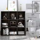 9-Cube Storage Shelf Bookcase - Wooden 3-Tier Free Standing Open Bookshelf for Home and Office, Organizer Cabinet in Black by CozyNest Decor